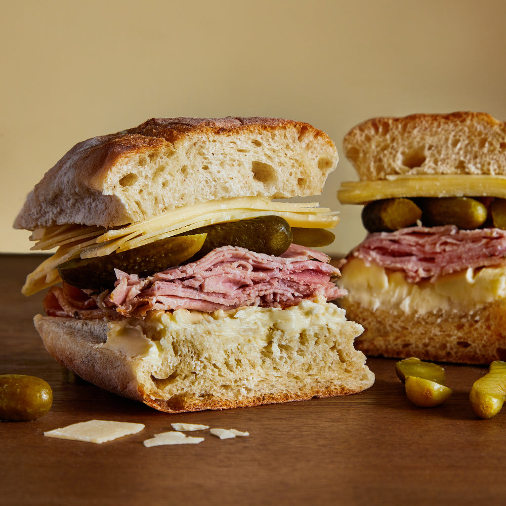 La Fromagerie - gourmet sandwich Parisien Jambon de Paris ham Aged Gruyere Butter Pickles 