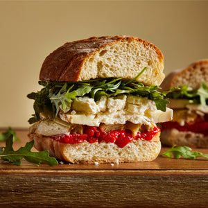 La Fromagerie - gourmet sandwich vegetarian goat cheese roasted red pepper marinated artichokes 